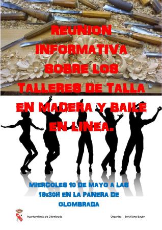Imagen REUNIÓN: TALLER DE BAILE EN LÍNEA Y TALLER DE MADERA